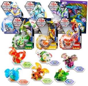 Bakugan Balls Toys 6 Pack for Battle Arena - Bundle with 6 Bakugan Battle Brawlers Balls Action Figures Plus Temporary Tattoos for Boys | Bakugan Party Supplies