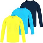 3 Pack Boys Rash Guard Swim Shirt L