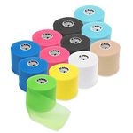 Cannon Sports Pre Wrap 12 Pack, 30 Yards Each Roll, Athletic Tape Wraps, Assorted Colors