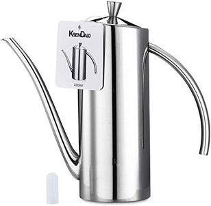 Stainless Oil Bottle, KSENDALO 24oz Drip Free Olive Oil Dispenser Bottle, Everyday-use Stainless Oil Can Raise Up Your Cooking Time, Silver