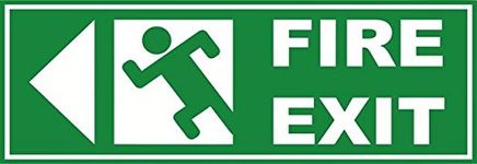 999Store office supplies sunboard Fire exit in Left Hospital and School Sign Board sticker signage (12x35 Cm)