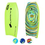 Osprey 40 Inch Body Board with Leash, HDPE Slick and Crescent Tail, XPE Boogie Board for Adults Children Kids, Multiple Colours, Green