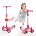 Kids Scooter with Removable Seat 3 Wheels and Adjustable Handlebar 2 in 1 Sit & Stand Kick Scooter for Toddlers Boys Girls Age3+