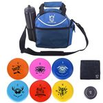 CROWN ME Disc Golf Set with 6 Discs and Mini Disc and Starter Disc Golf Bag