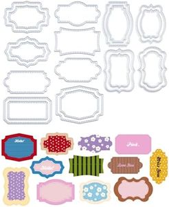 UCEC 2 Pack Large Label Frame Dies, 12 Metal Cutting Dies for Card Making
