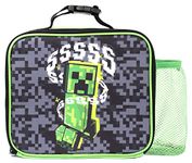 Minecraft - Kids Lunch Bag - Video Game Creeper Lunch Box - Mesh Pocket - Clip Carry Handle Gifts - Official Merchandise