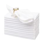 Gala Houseware Spun Polyester Dinner Napkins 18 x 18 inch - White 12 Pack Solid Washable Cloth Napkins - Ideal for Events, Wedding, Party, Commercial and Home Use.