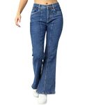 Nifty Women's Denim Wide Leg Jeans (Jean_1452_BTA_28_Medium_Blue_28)