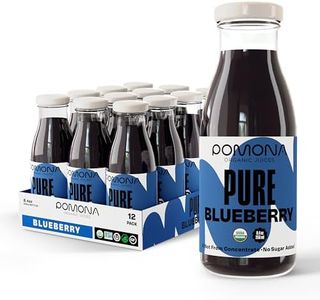 Pomona Organic Juices Pure Blueberry Juice, Cold Pressed Organic Juice, Non-GMO, No Sugar Added, Not from Concentrate, Gluten Free, Kosher Certified, Preservative Free, 8.4 Ounce (Pack of 12)