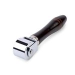 Mnuizu 26mm Leather Roller, Leather Press Edge Roller with Wooden Handle, Leather Roller Tool, Leather Edge Creaser, Leather Craft Laminating Tool for Leather Craft (Black)