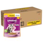 Whiskas Junior Kitten (2-12 Months) Wet Cat Food, Chicken in Gravy, 80 g (Pack of 56), Hydrating Food Made With Real Chicken, 100% Complete & Balanced Nutrition for Kittens