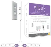 Sleek Socket Original & Patented Ultra-Thin Outlet Concealer with Cord Concealer Kit, Flat Extension Cord, Safety Certified, for Home Improvement, Hide Bulky and Messy Cords