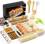 liamasum Sushi Making Kit Sushi Maker Set, 24 in 1 Sushi Roller Kit for Beginners/Pros Sushi Makers with Bamboo Sushi Mats, Sushi Bazooka, Onigiri Mold, Rice Paddle, Sushi Knife & More