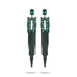 YouBella Jewellery Earings for women Crystal Tassel Handmade Earrings for Girls and Women (Green)