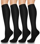 Aoliks Nylon Blend Compression Socks for Women & Men Circulation (2021 New)- Best Support for Nurses, Running , Hiking, Travel, Pregnancy, Modern, Black