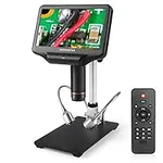 Andonstar AD407 3D HDMI Soldering Digital Microscope with 4MP UHD and 7 inch Adjustable LCD Screen USB Electronic Video Microscopes for Phone Repairing, Circuit Board, SMT SMD DIY