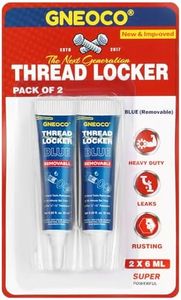 2 Pack Thread Lock Blue 6mlx2, Threadlocker Medium Strength, Thread Locker for Nuts, Bolts, Fasteners and Metals, Anaerobic Curing Screw Glue to Prevent Loosening