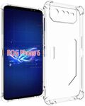 USTIYA Case for ASUS ROG Phone 6 Clear TPU Four Corners Protective Cover Transparent Soft