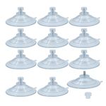 ONEBO 12 Pcs Suction Cups With M5 Screw Nut,Clear PVC Transparent Screw Hooks Sucker,Mushroom Head Suction Pads,for Car Shade Cloth Glass Bathroom Wall Door Glass Window(8 * 60mm)