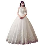 GOWNLINK Christian and Catholic Bridal High Neck Wedding Gown GLTD39B India White (XX-Large)