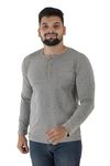 P&H BY PRIYANSHU Full Sleeve Henley Neck Cotton Lycra Melange Luxury t Shirt Pack of one l