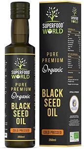 Organic Black Seed Oil 250ml - 100% Pure & Premium Virgin Cold Pressed Nigella Sativa Black Cumin Seed Oil