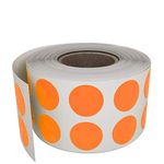 Round Dot Label 1.3cm (13mm) 0.50 inch, 1080 Pack - Dots in a roll for Inventory Stickers Labels in Orange