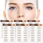 MWOOT 6 Sheets Hair-Like Eyebrow Tattoos Stickers,4D Natural Fake Eyebrow Transfers Stickers,Waterproof Temporary Brow Grooming Shaping Eyebrow Stickers for Women and Girls(Brown-05)