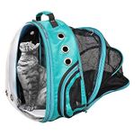 Buraq Pets Back Expandable Astronaut Transparent Pet Carrier Backpack - Designed with Breathable Space, Ventilated, Ideal Cat House, Portable Cat Bag, Secure & Comfortable Cat Carrier for Outdoor Use