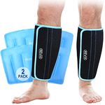 REVIX XL Calf and Shin Gel Ice Packs for Injuries Reusable Leg Cold Pack Wrap Cold Therapy Compression Sleeve for Swelling, Bruises, and Sprains, Shin Splints (Set of 2)