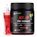 DENZOUR NUTRITION Bee-Hp Pre-Workout, Most Explosive Muscle Pump With Fat Loss Formula, 250mg Caffeine, 750mg Creatine Monohydrate and 4500mg Beta-Alanine - Watermelon, 100g (10 Servings), Powder