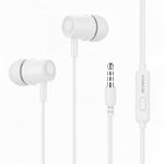 Kratos E02 White Wired Earphones with 3.5mm Jack in-line Mic Control for Clear Calling & Music, Multi-Functional Controller,Sweat Resistant,Comfort Fit Wired Ear Phones,Compatibility with All Mobiles