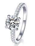 IMOLOVE Moissanite Engagement Ring for Women, Moissanite Wedding band for Women, 1CT Moissanite Promise Rings-80A