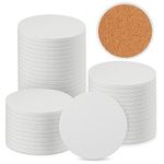 40 Pieces 4 Inch Round Blank Ceramic Coasters, Unglazed Ceramic Tiles Coasters, Ceramic Tiles with Cork Backing Pads for Painting, DIY Crafts, Mosaics, Circular, White.by GNIEMCKIN.