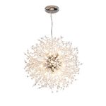 Dellemade Modern Sputnik Chandelier, DD00906N 12-Lights Fireworks Pendant Light,Silver Crystal Ceiling Light Fixture for Bedroom,Living Room,Dining Room