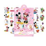 FEIFEI'S BOW 4 Sheets Kids Girls Princess Mermaid Temporary Tattoos Sticker Birthday Party Bag Fillers Favors Supplies Gifts Goodies,Fake Waterproof Temporary Tattoo Set (Mickey Mouse)