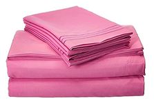 CELINE LINEN 1800 Series Egyptian Quality Super Soft Wrinkle Resistant & Fade Resistant Beautiful Design on Pillowcases 4-Piece Sheet Set, Deep Pocket Up to 16inch, King Light Pink