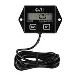 Nine-Rong LCD Gasoline Inductive Tachometer Resettable Tach/Hour Meter for Paramotors, Microlights, Marine Engines - Inboards and Outboard Pumps, Generators, Mowesr,