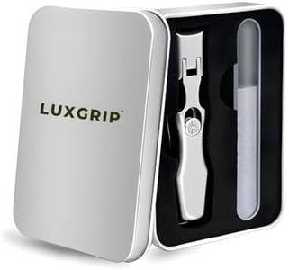 LUXGRIP Nail Clipper for Thick Nails. Nail Clipper for Thick, Ingrown Nails. German Nail Clipper. Wide Open Toenail Clippers for Seniors Thick Nails. No Splash Nail Clippers (Gray)