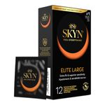 SKYN Elite Large Condoms – 12 Count – Ultra-Thin, Lubricated Latex-Free Condoms, Longer and Wider for a More Comfortable Fit