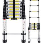 Telescoping Extension Ladder 16.5 FT , Aluminum Alloy Folding Telescopic Ladder with Locking Mechanism, Multi-Purpose Collapsible Ladder for Household Or RV Outdoor Work, Heavy Duty 330 lbs Load