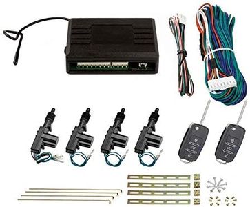 SLPRO Set complet de verrouillage centralisé 4 portes, avec 2 clés pliantes radiocommandées, 4 servomoteurs