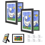 KBKBART Kids Art Frames, 2-Pack 10x12.5 Front Opening 8.5x11 Kids Artwork Frames Changeable, Black Children Art Project Kids Storage Display Picture Frames Holds 50-150 Pcs for 3D Picture, Crafts, Children Drawing, Hanging Art, Portfolio