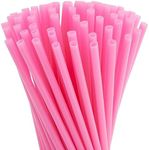 Juvale 300-Pack Pink Plastic Straws for Birthday Party, Baby Shower, Weddings and Gatherings, 10 Inches Long Fun Pink Straws Plastic for Cocktails, Coffee, Juice, Water, Iced Tea and More