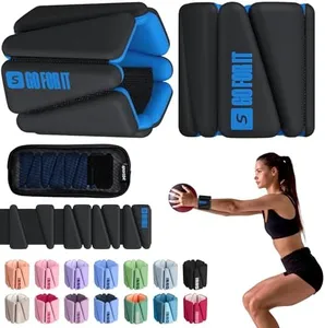 SPORTBIT Wrist and Ankle Weights for Women - Set of 2 (1lb Each) Wearable Ankle & Wrist Weights - Adjustable Leg & Arm Bands, Silicone Weighted Bracelets for Workout, Walking, Running, Yoga, Pilates