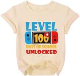 100 Days of School Shirt for Toddler School T Shirt Kids Happy 100th Day Tshirt Boys Girls Gift Tees Tops Beige