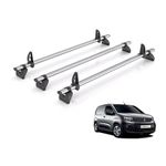 Rhino Roof Rack for Peugeot Partner 2018+ [Only Fits Standard (L1) Wheelbase Models] 3 Roof Bars + Loadstops - GB3FL/KLS2