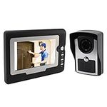 Video Intercom System, TFT IR Night Vision HD Video Door Phone with Camera, Smart Video Doorbell Kits Support Unlock, Monitoring, Dual Way Intercom, 12 Bells, for Villas, Apartments, Office(US)