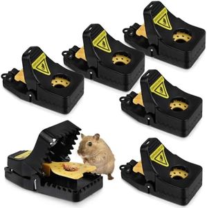 flintronic 6 Pack Reusable Mouse Traps, Mice Traps for Indoors and Outdoors, mousetrap that kill instantly,Effective & Safe Best Mouse Catcher That Work,Rat Traps for Kitchen/Storehouse/Garden