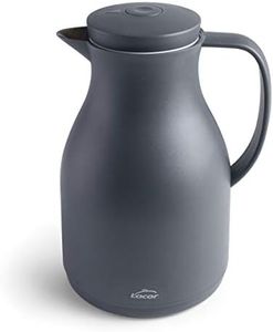 LACOR 62563 BPA-Free Double Walled Thermos Flask with Glass Layer Inside, Matte Grey, 1.00 Litre, Polypropylene Glass, 1 Litre